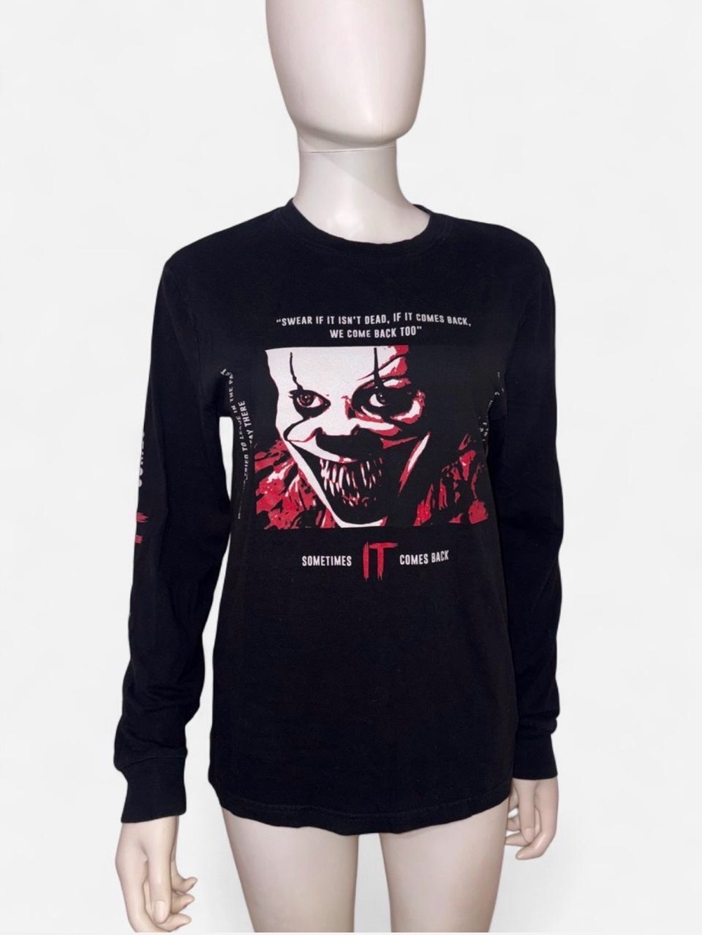 Black IT Graphic Long-Sleeve For Halloween season